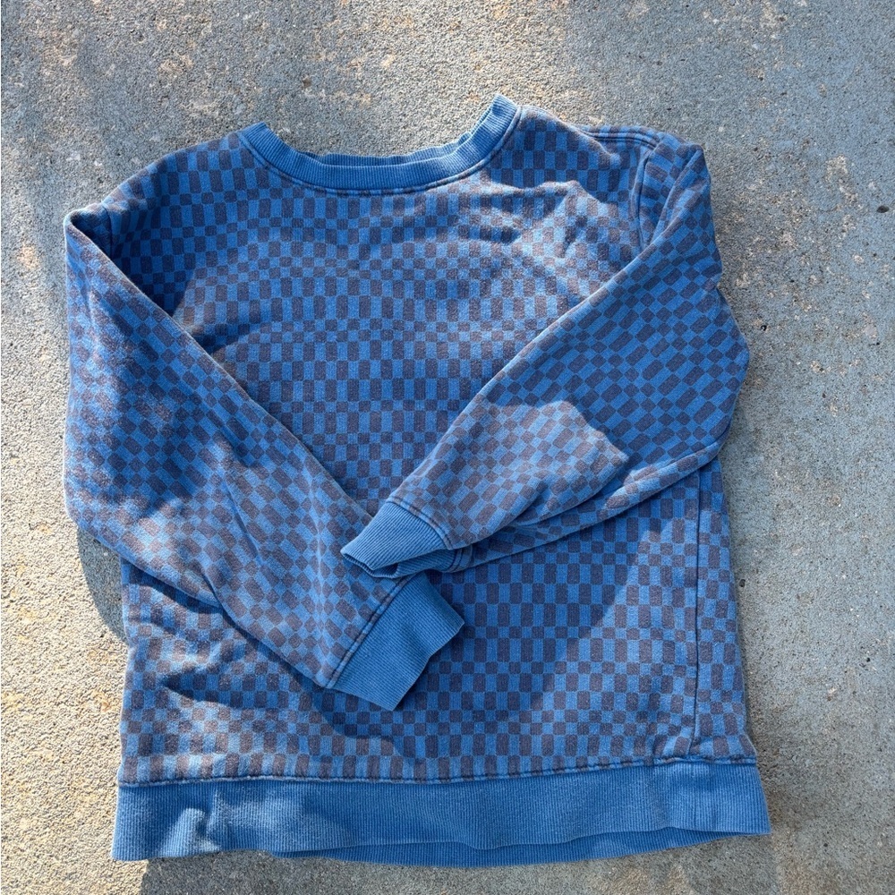 Cat & Jack Blue Checkered Crewneck Sweater